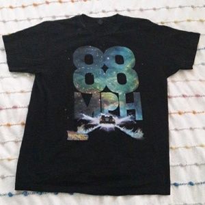 Back to the Future Delorian Doc Brown 88 MPH T Shirt Sz L Movie Cool Tee